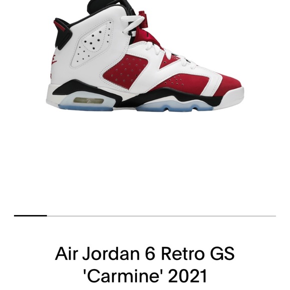Air Jordan 6 retro gs Carmine 2021 - Picture 2 of 3